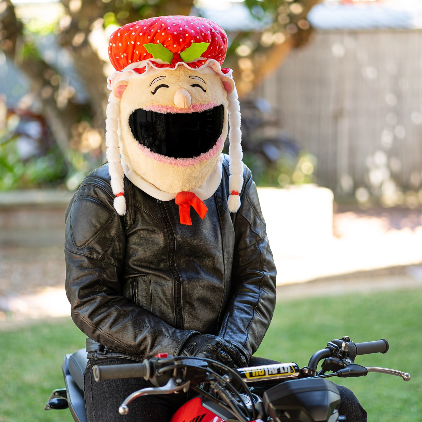 crochet motorcycle helmet cover Motorcycle Helmet Cover - Mrs Claus