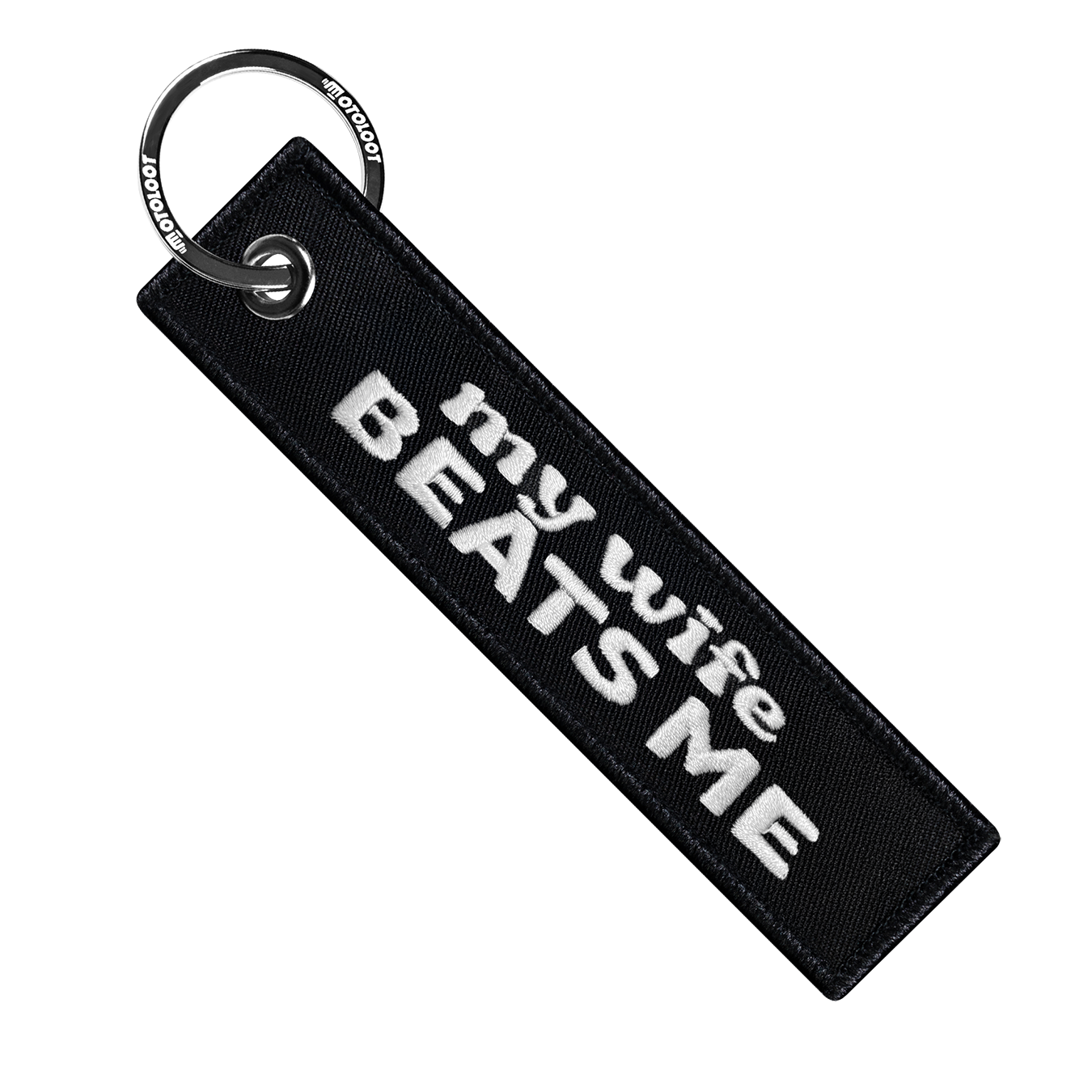 My Wife Beats Me - Motorcycle Keychain - Moto Loot