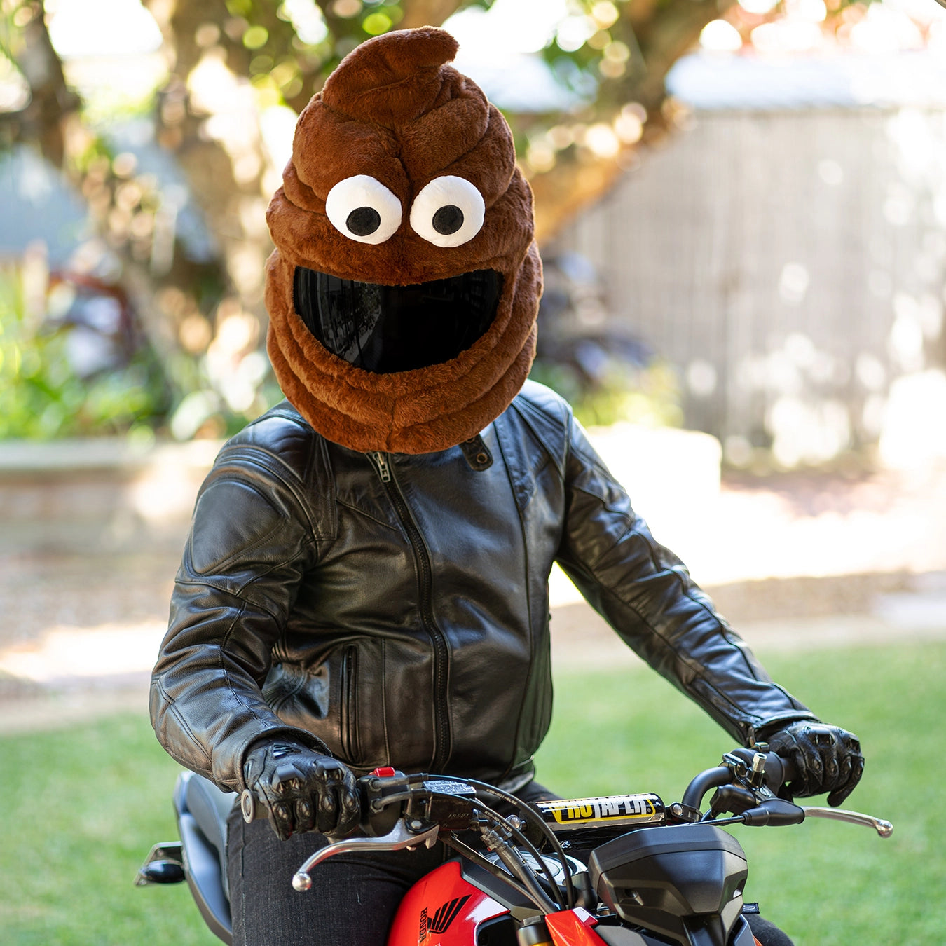 emoji motorcycle helmet Motorcycle Helmet Cover - Poop Emoji
