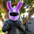 Motorcycle Helmet Cover - Purple Bunny