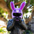 Motorcycle Helmet Cover - Purple Bunny