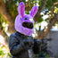 Motorcycle Helmet Cover - Purple Bunny