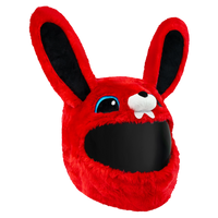 Motorcycle Helmet Cover - Red Bunny