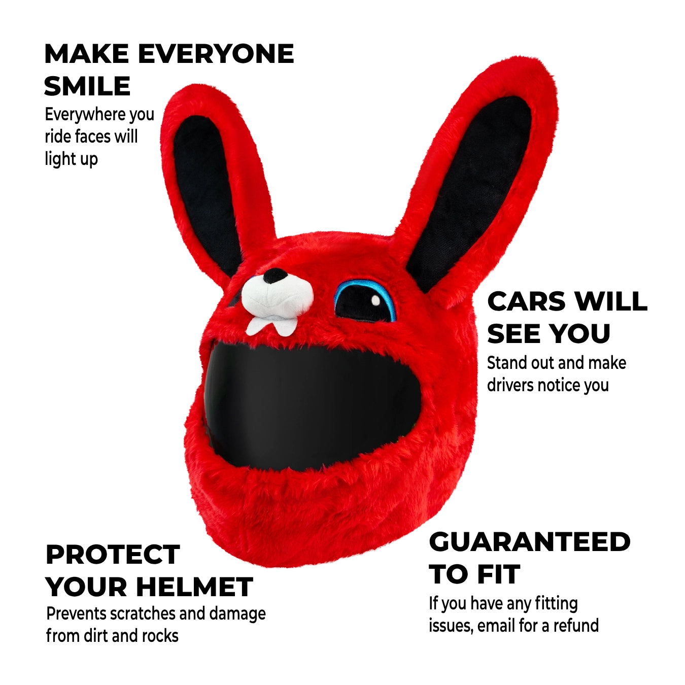 bike helmet rabbit logo Motorcycle Helmet Cover - Red Bunny
