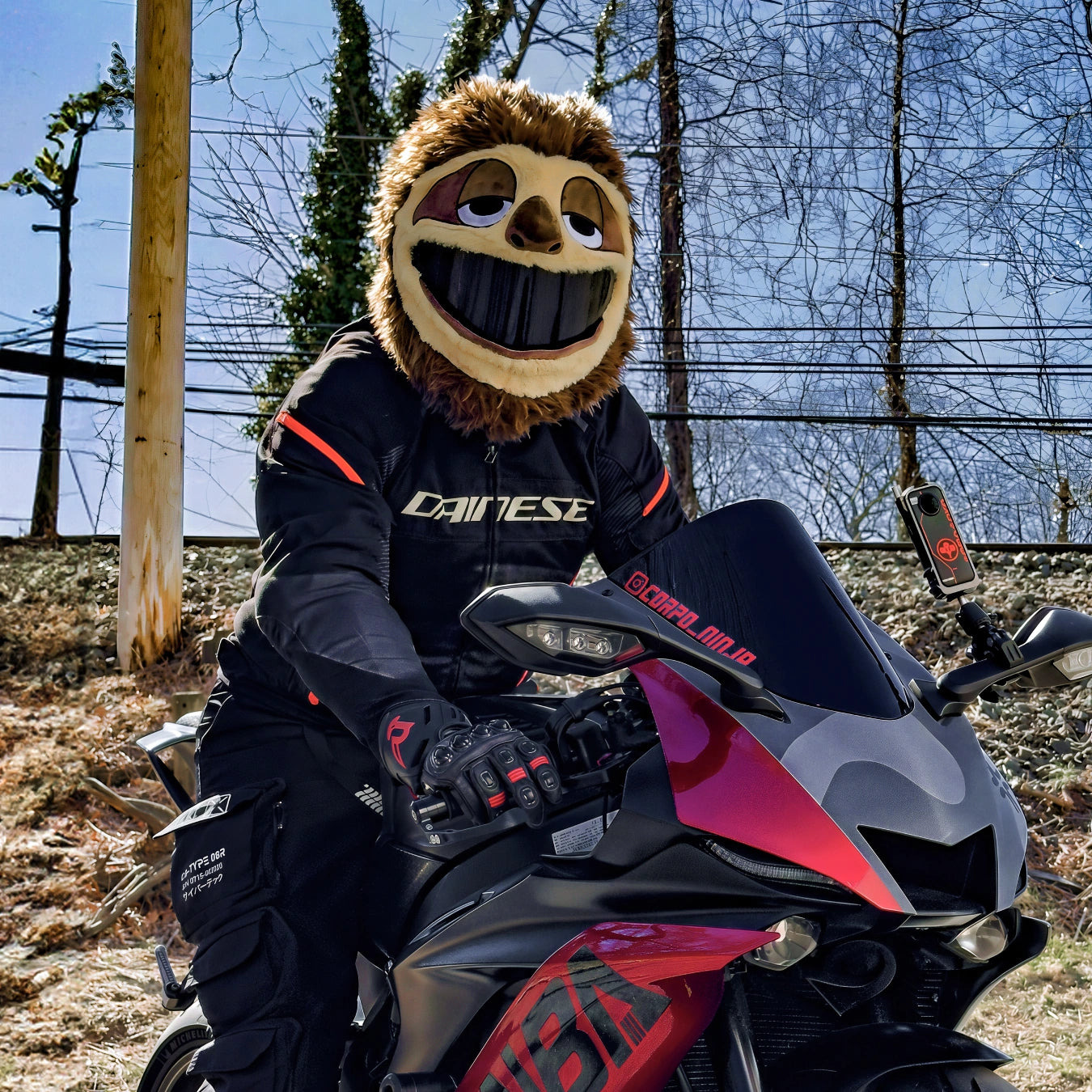 Motorcycle Helmet Cover - Sloth