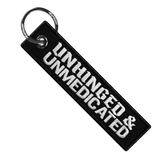 Unhinged & Unmedicated - Motorcycle Keychain