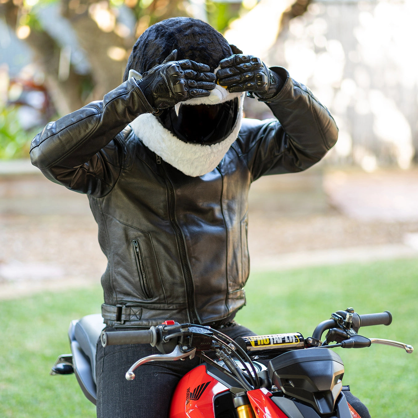 black leather motorcycle helmet Motorcycle Helmet Cover - Vampire