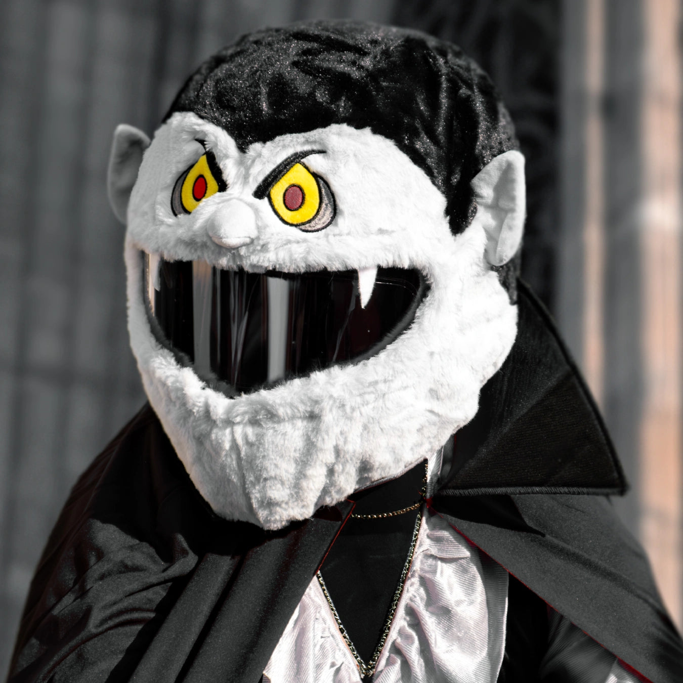 fangs motorcycle helmet Motorcycle Helmet Cover - Vampire