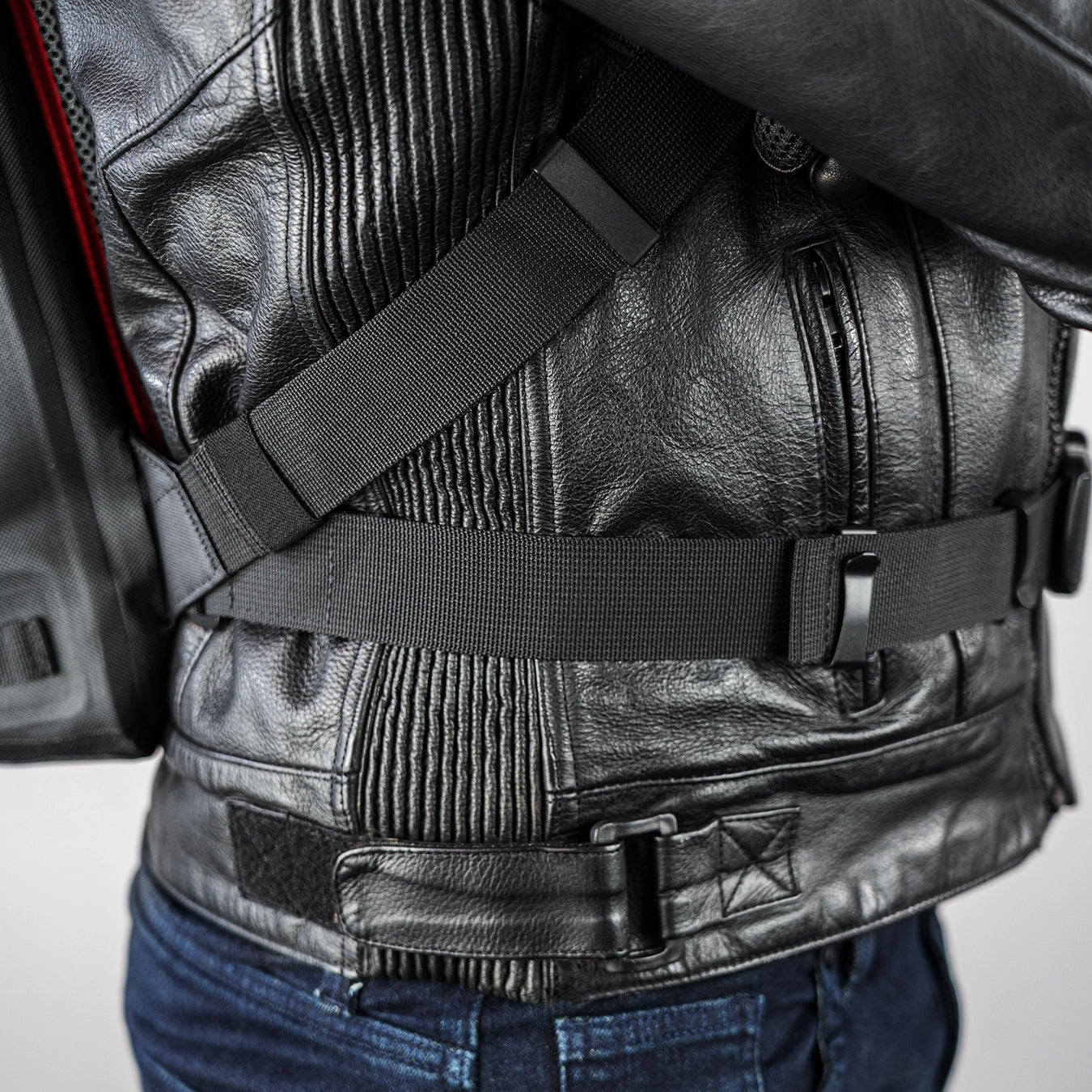 bucket backpack black motorcycle leather patches Waterproof Motorcycle Backpack