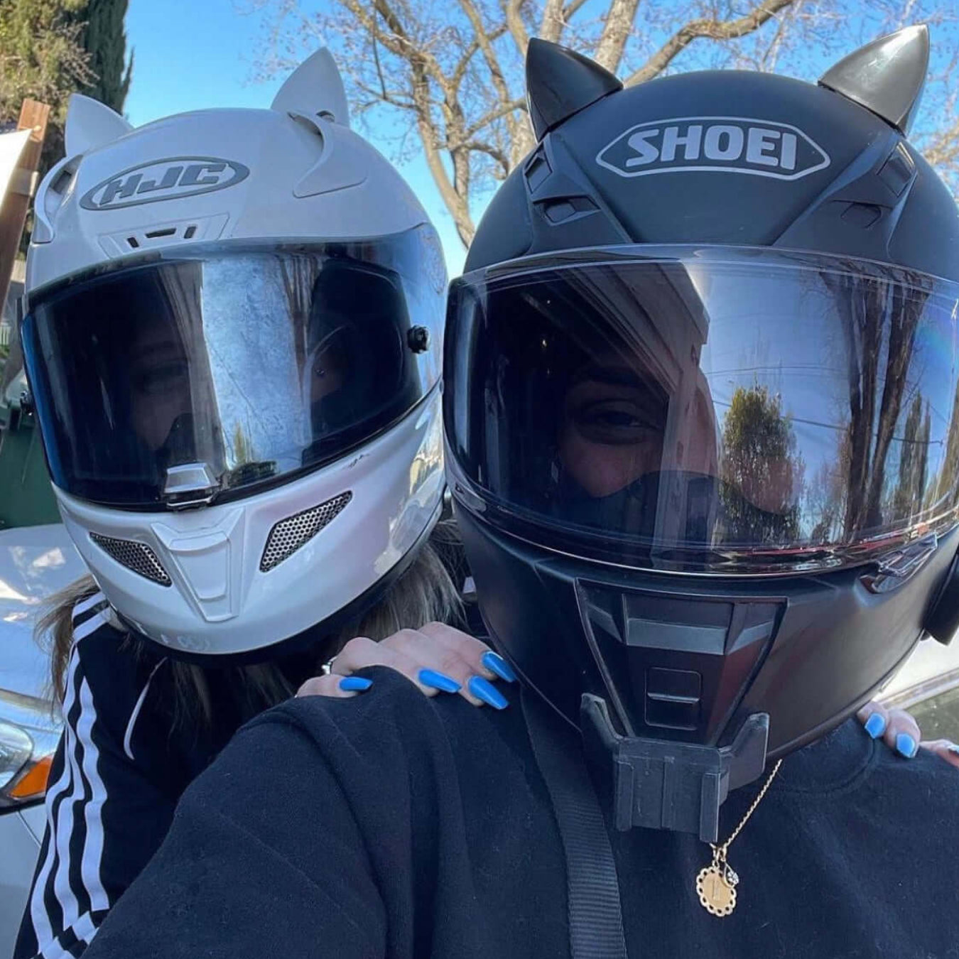 Cat Ears White Motorcycle Helmet Accessory Moto Loot