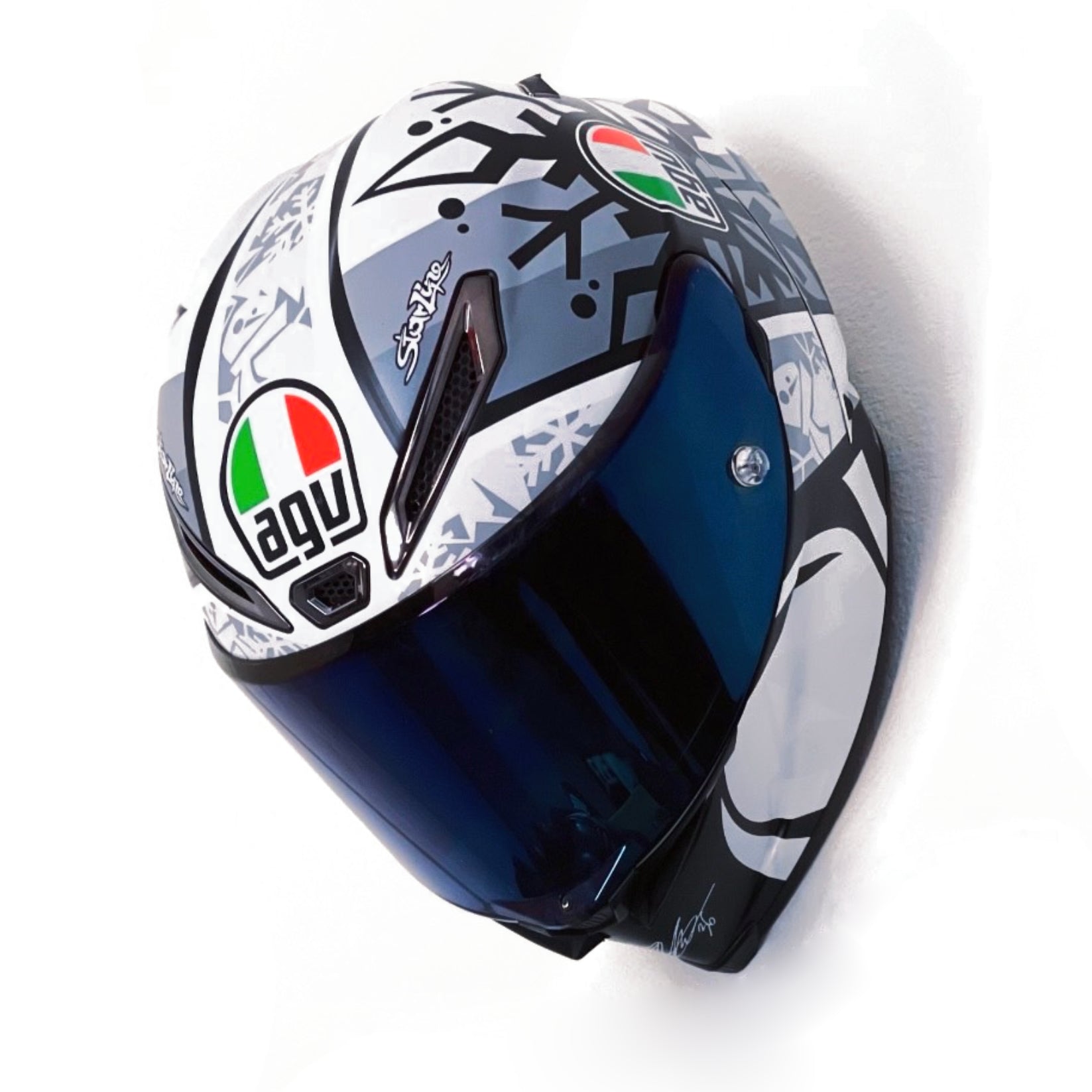 displaying motorcycle helmets garage Motorcycle Helmet Rack by Moto Loot 1