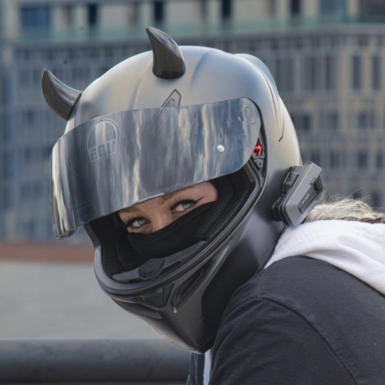 Small Horns Black - Motorcycle Helmet Accessory Small Horns Black - Motorcycle Helmet Accessory