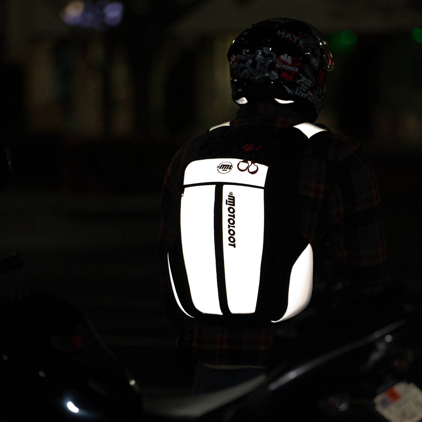 china motorcycle helmet backpack factory Insanely Reflective Motorcycle Backpack - Glowrider