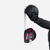 Double motorcycle helmet rack