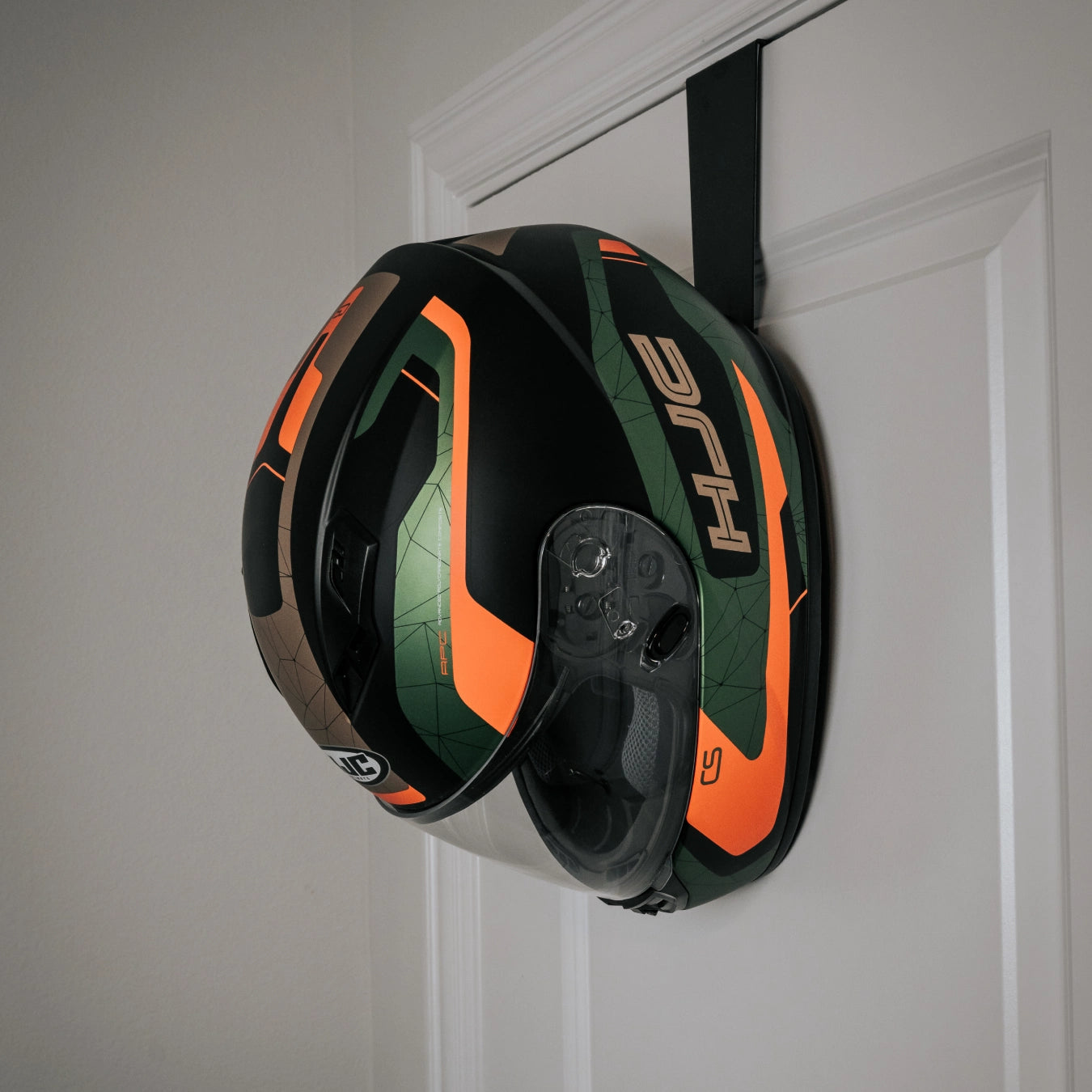 Motorcycle Helmet Rack (Over Door) by Moto Loot Black
