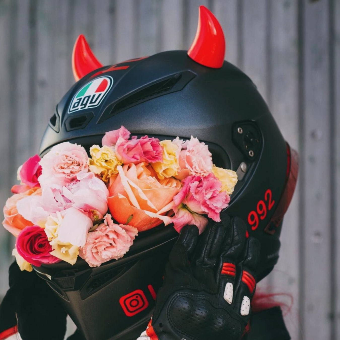 Small Horns Red - Motorcycle Helmet Accessory Small Horns Red - Motorcycle Helmet Accessory
