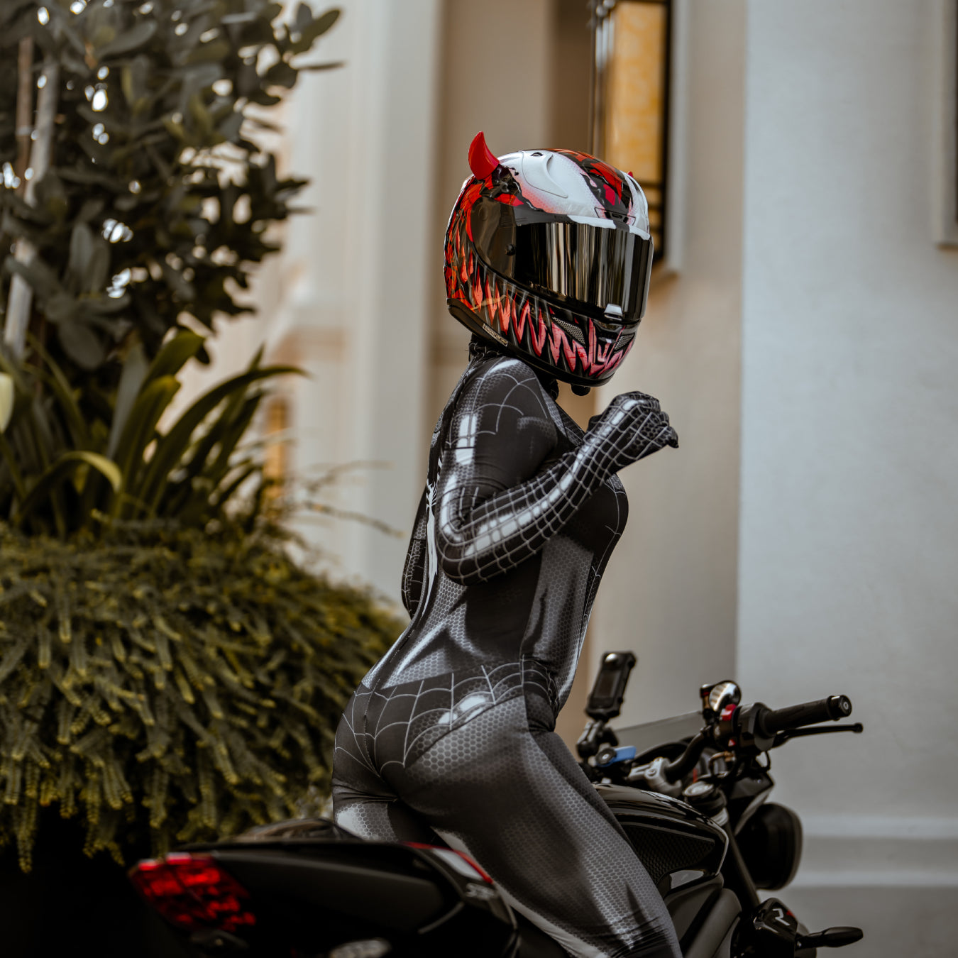 Small Horns Red - Motorcycle Helmet Accessory Small Horns Red - Motorcycle Helmet Accessory