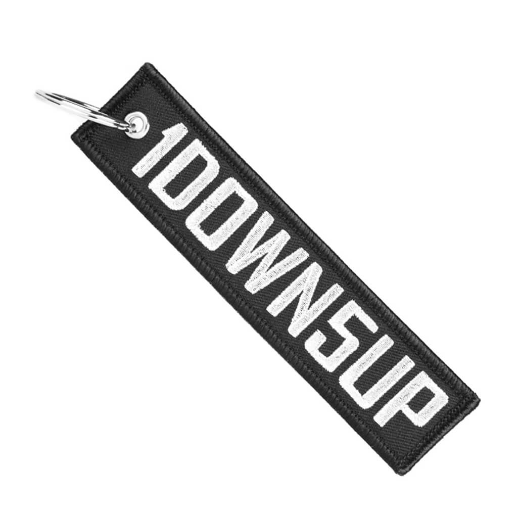 Pilot Keychain - Black & Gold Embroidered Aviation Tag, 5.1x1.1 Inches, Durable Polyester With Stainless Steel Ring