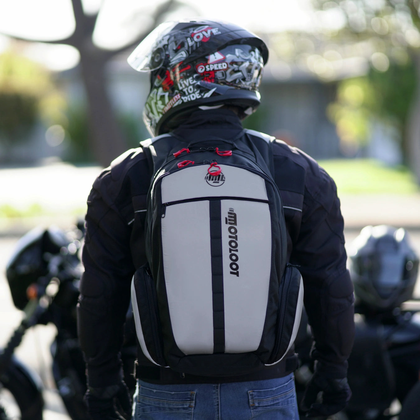 Insanely Reflective Motorcycle Backpack Glowrider Moto Loot