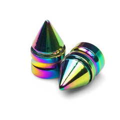 MEAJOO 4PCS Colorful Spike Style Tire Valve Stem Caps, Aluminum Allo MEAJOO 4PCS Colorful Spike Style Tire Valve Stem Caps, Aluminum Allo