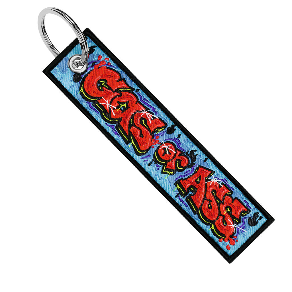 Gas or Ass Graphitti - Motorcycle Keychain