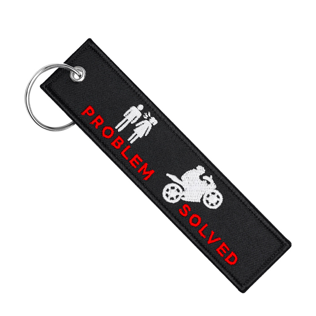 Problem Solved - Motorcycle Keychain - Moto Loot