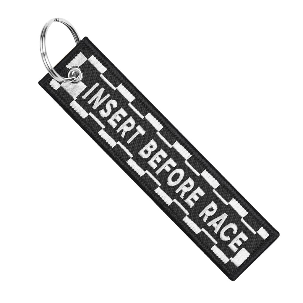 Insert Before Flight Checkered - Motorcycle Keychain