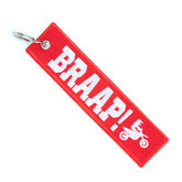 BRAAP! - Red Motorcycle Keychain