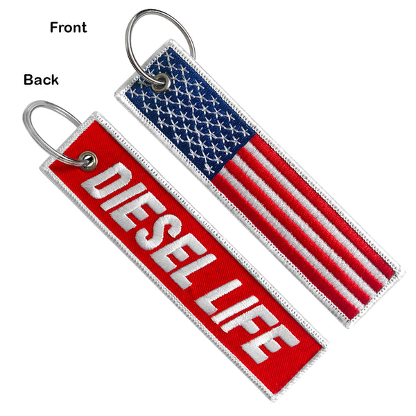 Bertrand850 - Diesellife/Us Flag Keychain - Moto Loot