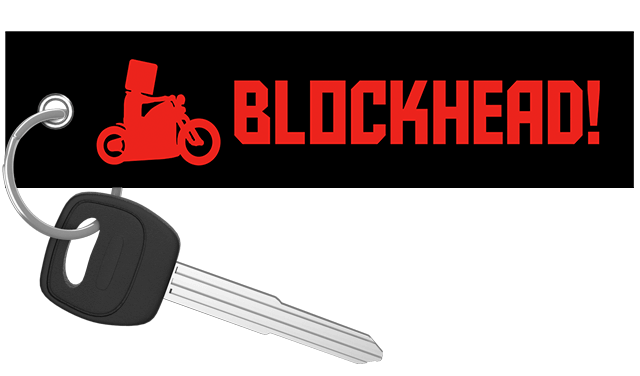 Blockhead - Ride Safe, Stay Vigilant Keychain riderz