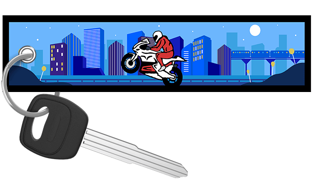 City Wheelie - Motorcycle Keychain