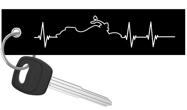 Cruiser Heartbeat - Motorcycle Keychain