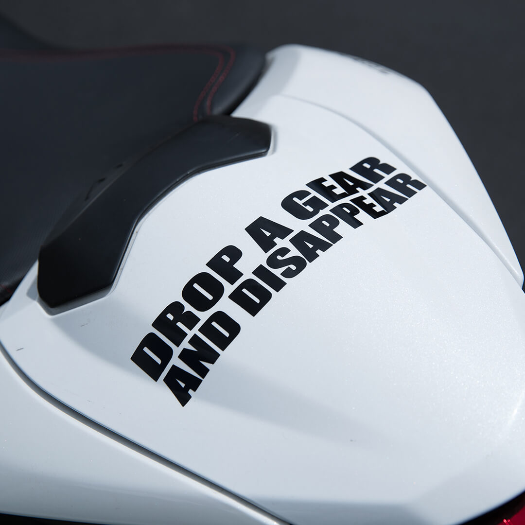 drop a gear and disappear bedeutung Motorcycle Decal - Drop A Gear And Disappear (2 pack) Black