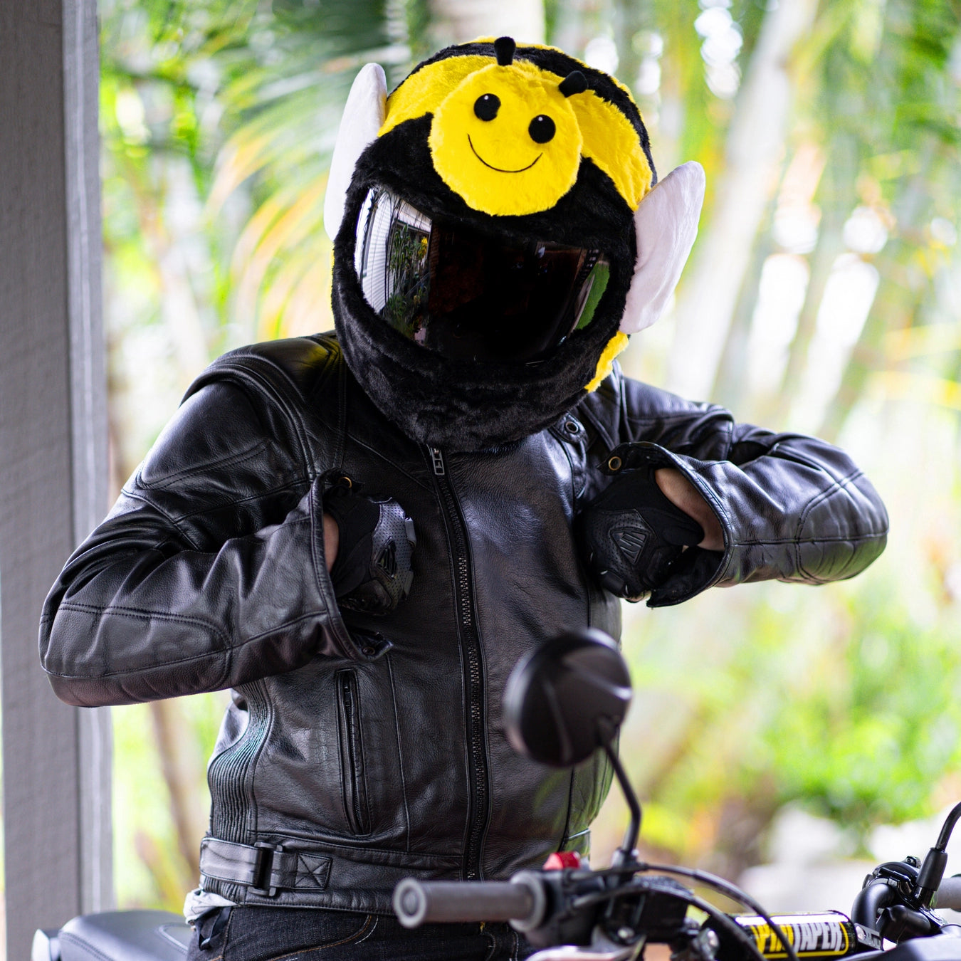 black yellow motorcycle helmet Motorcycle Helmet Cover - Bumble Bee