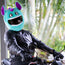 Motorcycle Helmet Cover - Crazy Blue Monster