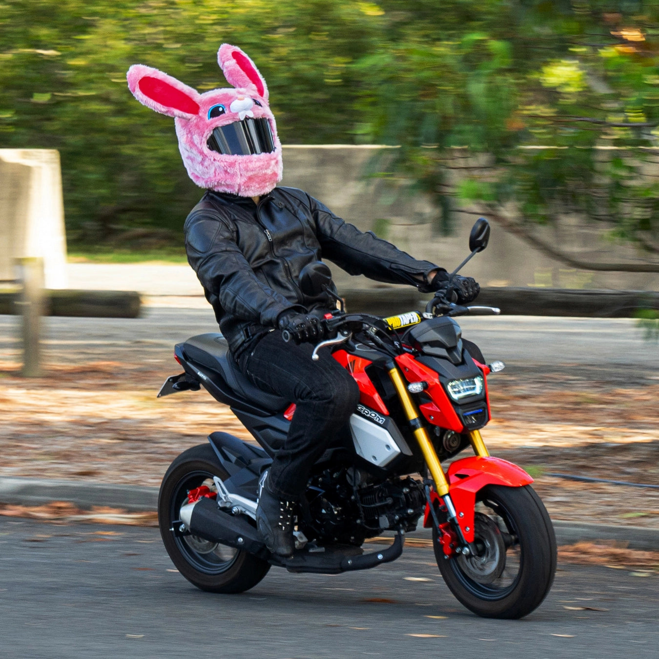 bike helmet punk bunny Motorcycle Helmet Cover - Pink Bunny