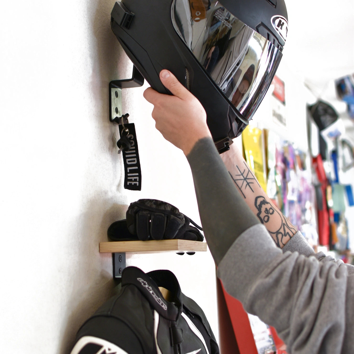 Motorcycle 2024 helmet rack
