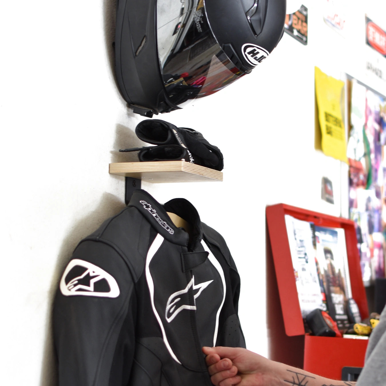 gear moto Motorcycle Gear & Helmet Rack By Moto Loot
