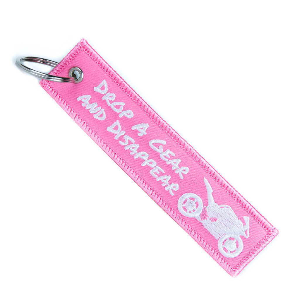 Drop A Gear And Disappear - Pink Motorcycle Keychain