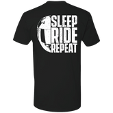 SLEEP RIDE REPEAT T-SHIRT Black X-Small S M L XL 2XL 3XL 4XL 