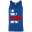 Eat Sleep Ride Repeat Tank Top Blue  X-Small X-Small S M L XL 2XL