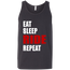 Eat Sleep Ride Repeat Tank Top Dark Grey  X-Small X-Small S M L XL 2XL