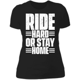 RIDE HARD LADIES T-SHIRT Black X-Small S M L XL 2XL 3XL