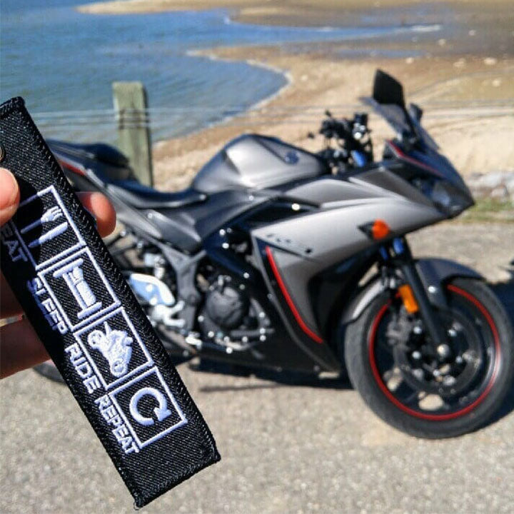 Eat Sleep Ride Repeat Motorcycle Keychain Moto Loot