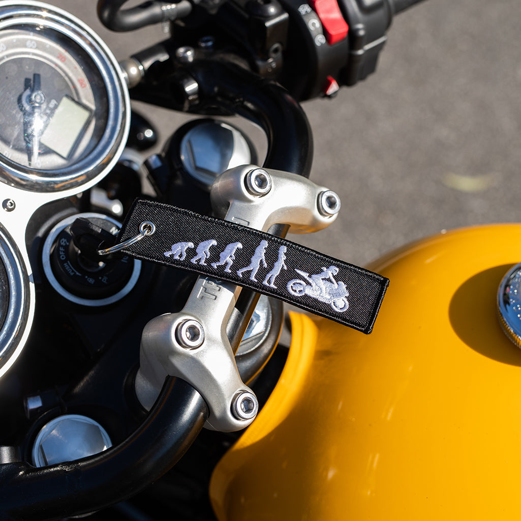 Flow Rider Evolution Sticker Female Rider Evolution - Motorcycle Keychain - Moto Loot