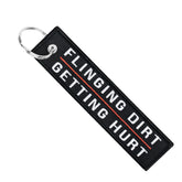 Flinging Dirt Getting Hurt - Dirt Bike Keychain