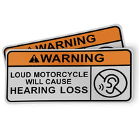 Funny Motorcycle Sticker - Warning - Loud Motorcycle will cause hearing loss