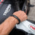 Leather and steel - half half motorcycle bracelet