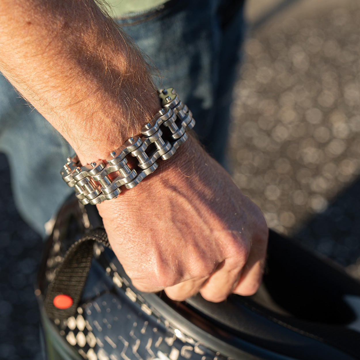 Motorcycle Chain Bracelet - Steel Finish - Moto Loot