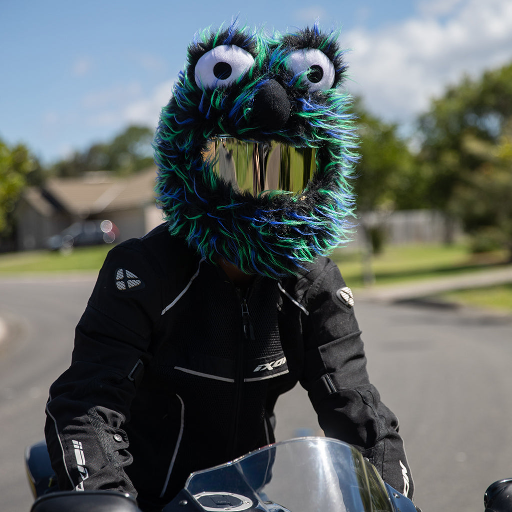 bumble motorcycle helmet cover Motorcycle Helmet Cover - Black, Blue And Green